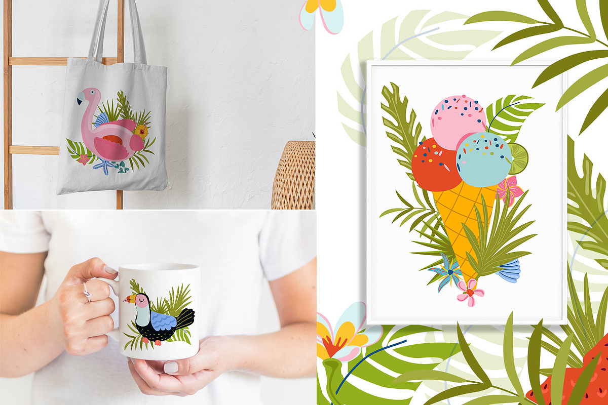 Summer time, Tropical clipart, a Decorative Illustration by Usis (Photo 10 of 13)