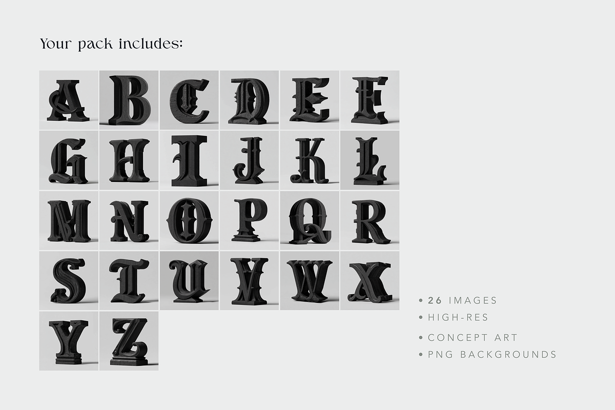 Blackletter Alphabet, a Decorative Illustration by Picturesque Stories (Photo 7 of 7)