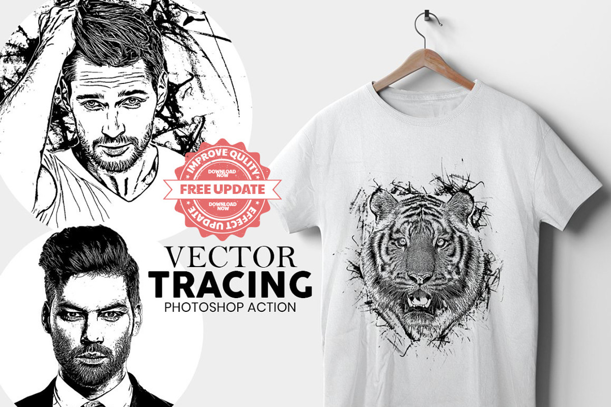 Vector Tracing Photoshop Action, an Action Add-On by MRI STUDIO (Photo 1 of 21)