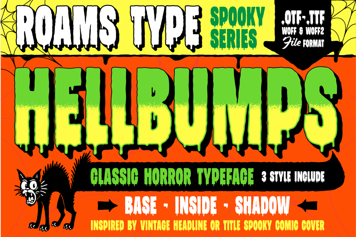 Hellbumps - Classic Horror Typeface, a Sans Serif Font by Roams Type (Photo 1 of 7)