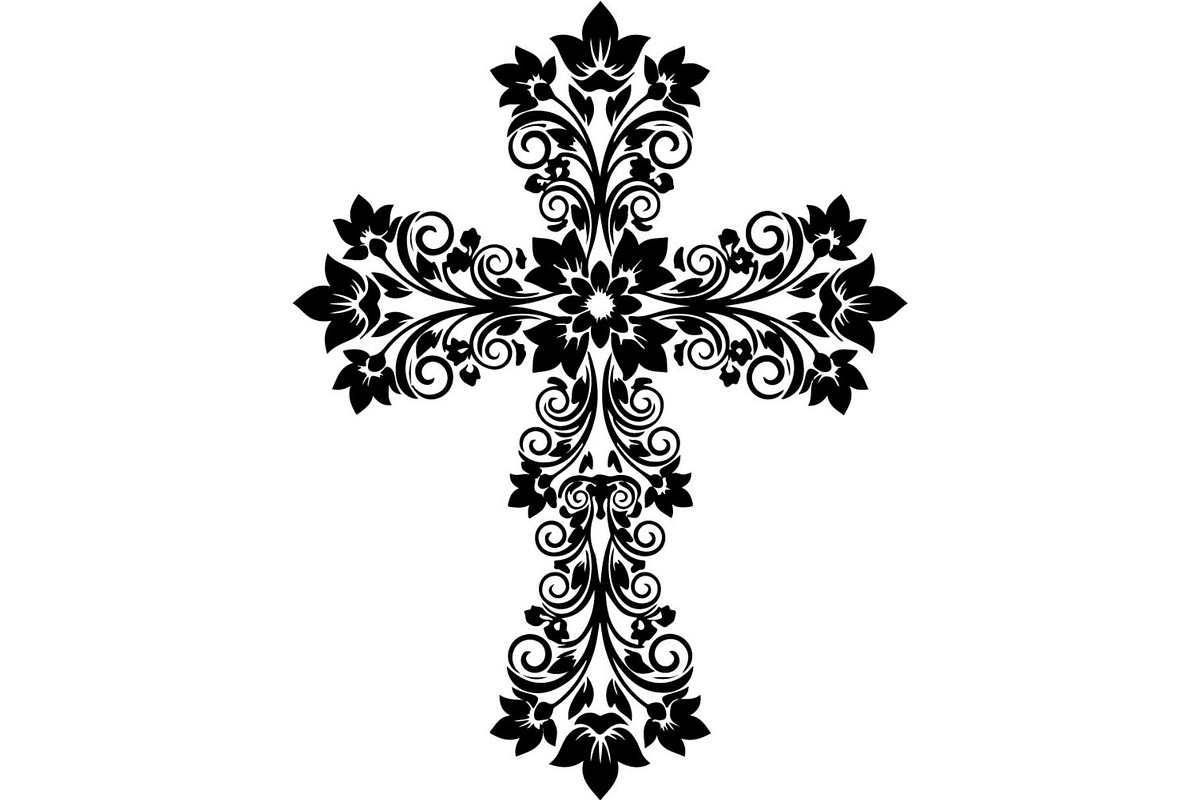 Floral Cross Silhouette, an Object Graphic by Creativeshirt (Photo 4 of 20)