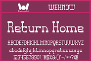 Return Home font, a Font by weknow (Thumbnail 1 of 8)