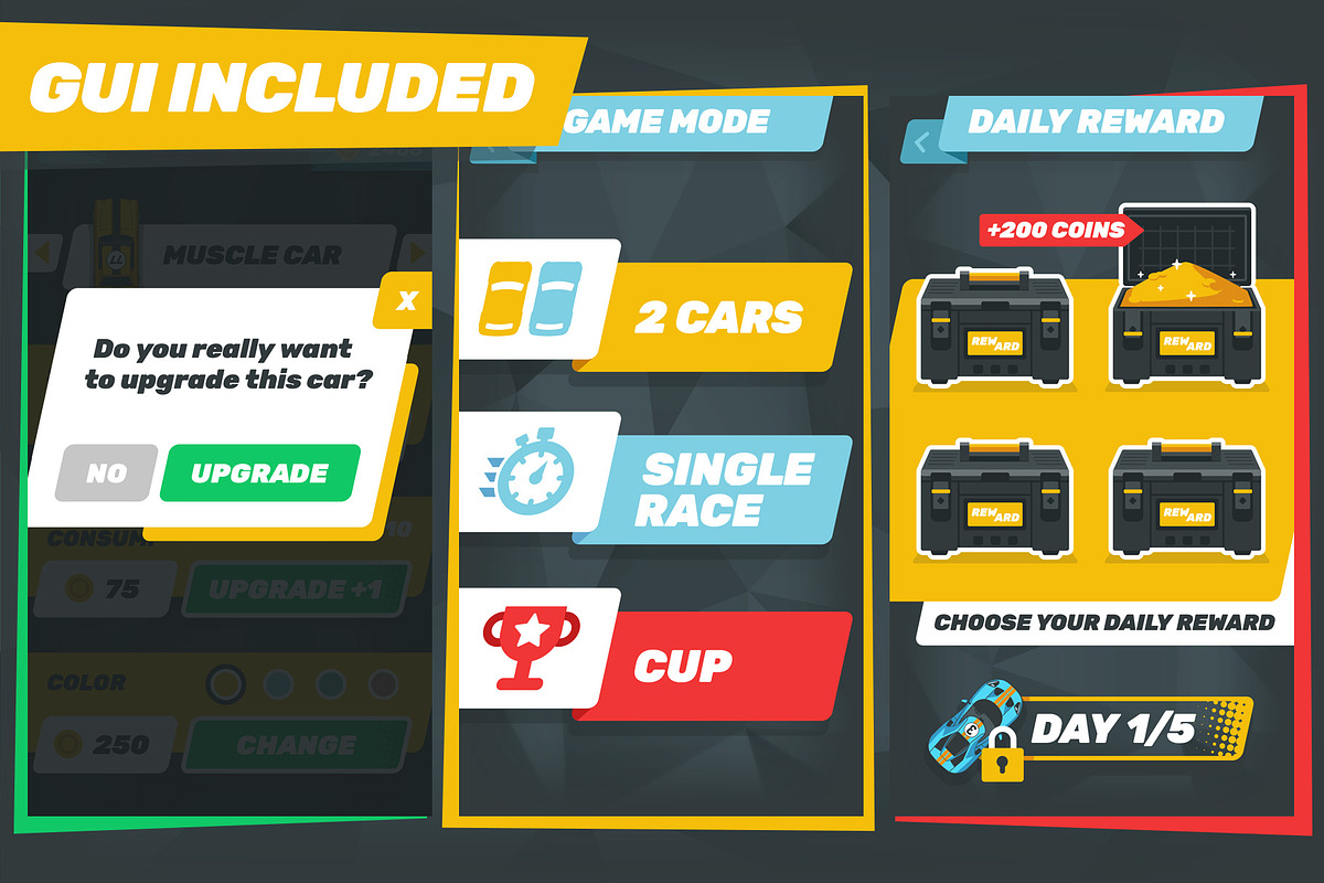 Game Assets for 2 Cars Racing, an Illustration by wowu (Photo 4 of 9)