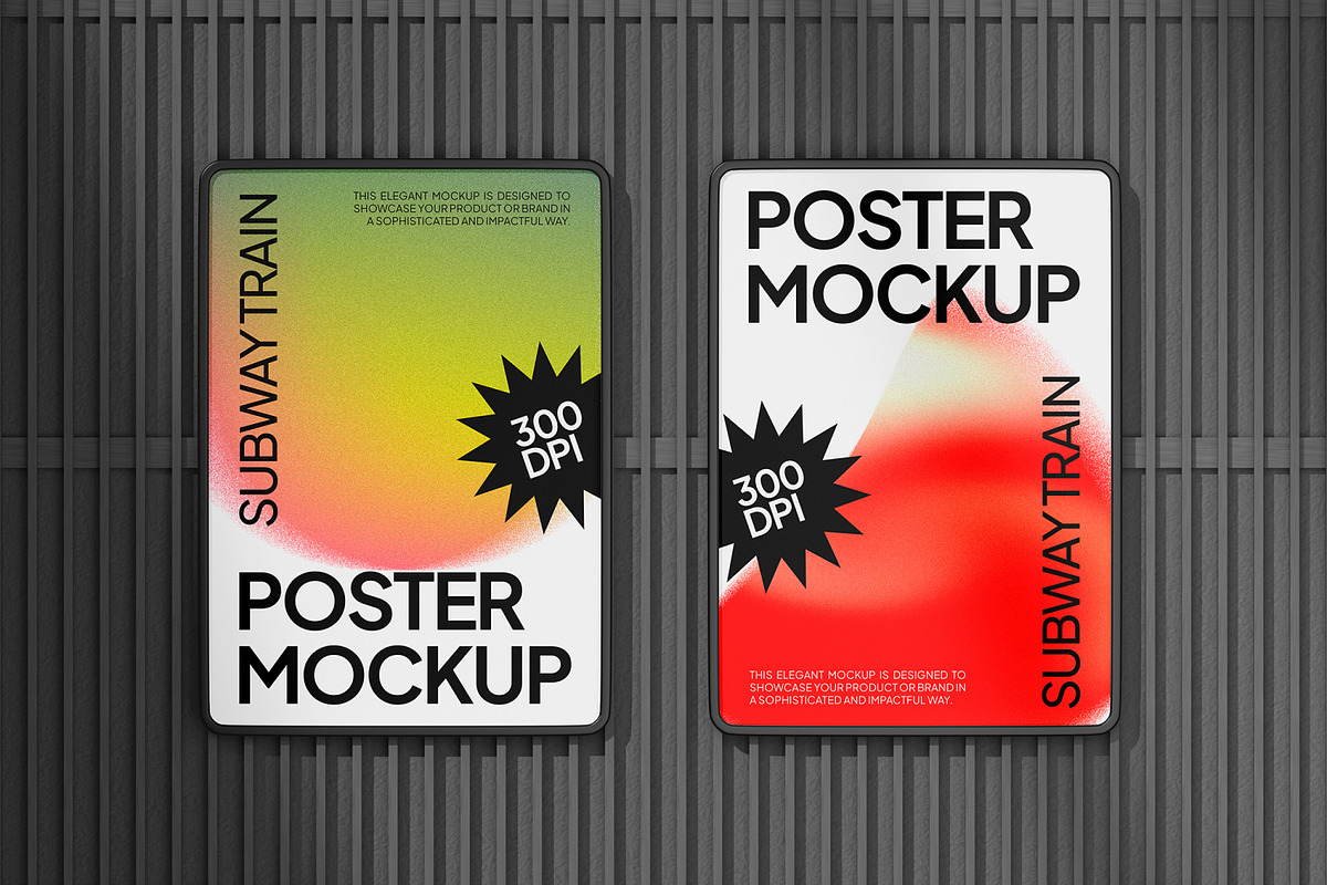 Train Poster Mockup, an Advertising Mockup by Permadi Creative