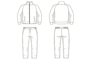 Men's Sport Suit Fashion Flat Templa