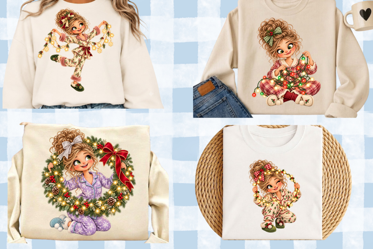 Light Up Christmas Girls Cliparts, a Seasonal Illustration by Ink Gallery (Photo 13 of 13)