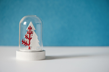 Christmas snow globe with trees stock photo containing snow and globe