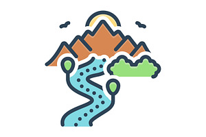 Trails footpath color icon, an Icon by Creative priyanka