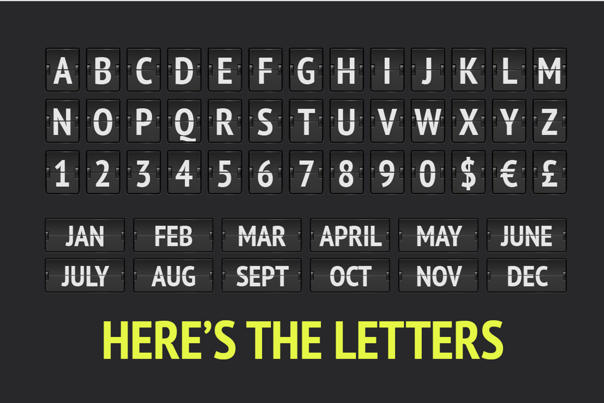 3 Editable Airport boards & alphabet preview 3