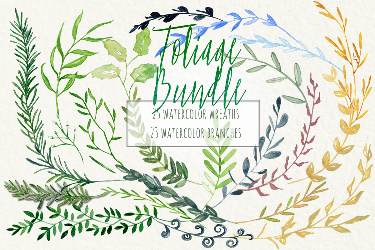 Wreath & branches watercolor, an Illustration by LABFcreations (Photo 7 of 8)