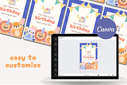 Animal Friends Canva Birthday Card, a Design Template by TemplateCastleStore (Thumbnail 3 of 4)