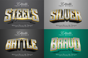Silver 3D Text Effects Pack | EPS