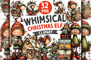 Whimsical Christmas Elf Clipart, a Person Illustration by OK Design (Thumbnail 1 of 6)