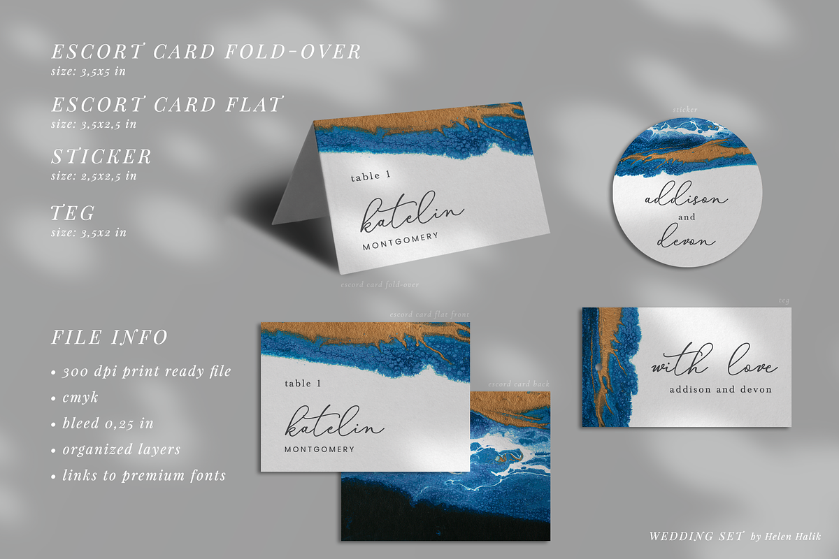 On the coast - wedding set, an Invitation Template by Helen Halik art (Photo 5 of 5)