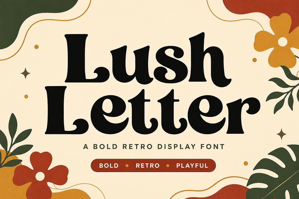 Lush Letter – Retro Display Font, a Slab Serif Font by Wow Magic (Photo 1 of 4)