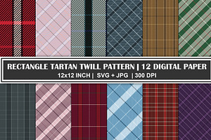 Stripe Plaid Twill Digital Paper Set