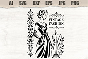 Stencil Vintage Fashion Woman Dress, a Person Illustration by MARYCRAFTIRIA (Thumbnail 1 of 3)