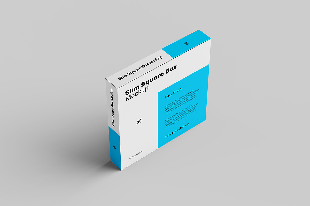 Slim Square Box Mockups - 6 views, a Mockup by Illusiongraphic (Photo 3 of 15)