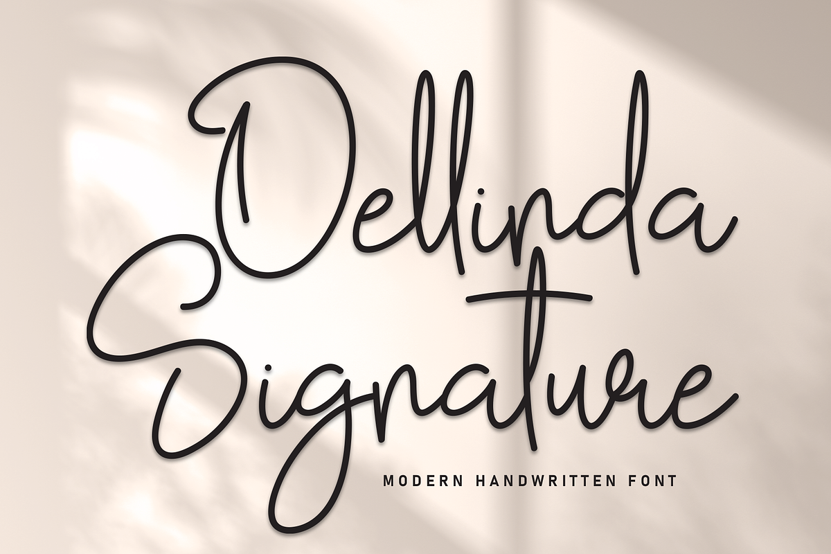 Dellinda Signature | Script Font, a Handwritten Font by Scratchones (Photo 1 of 8)