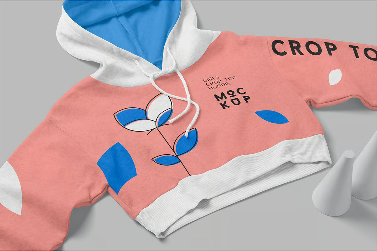 Crop Top Hoodie Mockups, a Hoody Mockup by megostudi0 (Photo 3 of 6)