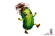 Cute Cucumber PNG Bundle, a Graphic by Clipart Bloom (Thumbnail 3 of 11)