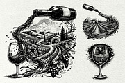 Wine Cellar Winery Line Art Graphics, a Decorative Illustration by DENIDigitalArtSudio (Thumbnail 6 of 7)