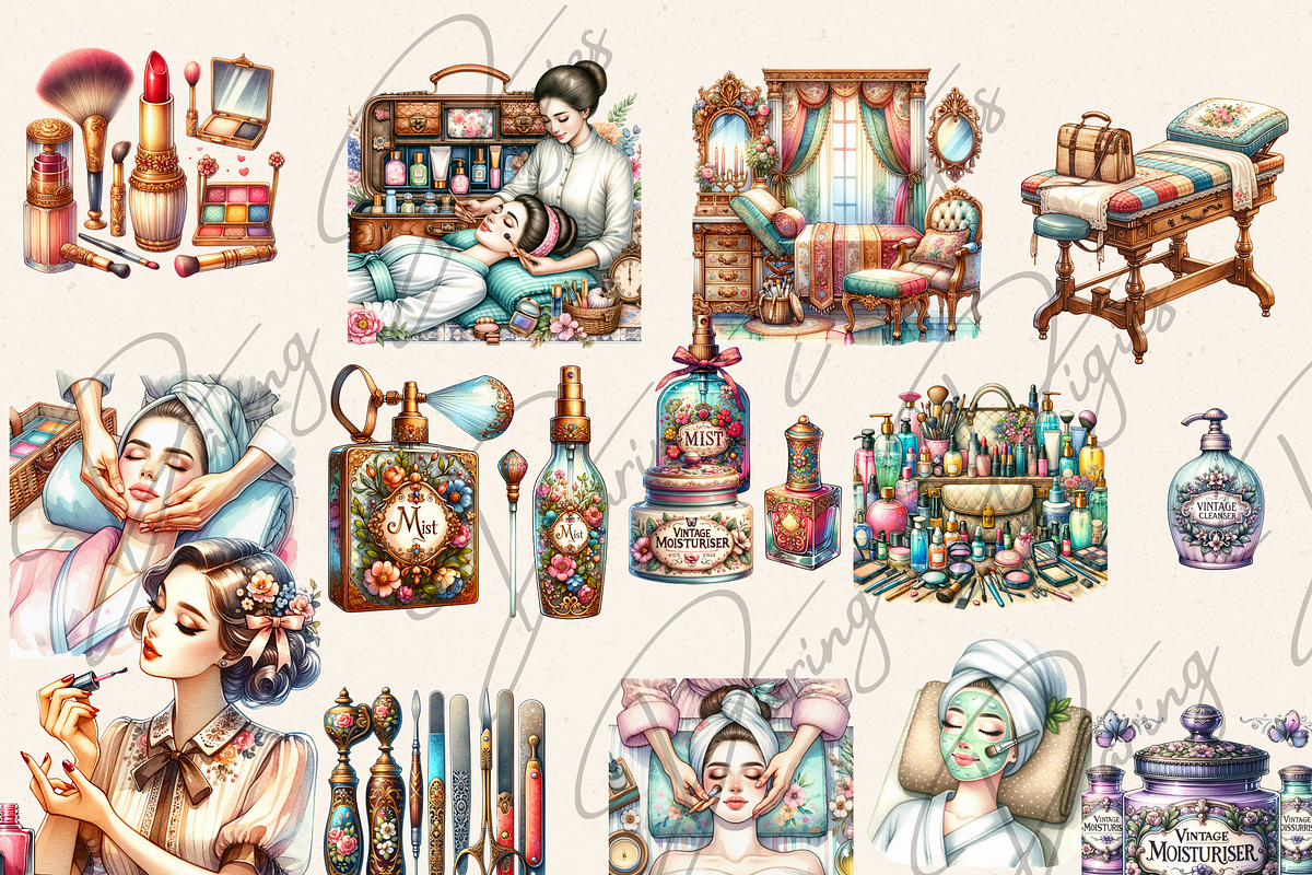 ESTHETICIAN BEAUTICIAN CLIPART PACK, a Person Illustration by Daring Digies (Photo 3 of 6)