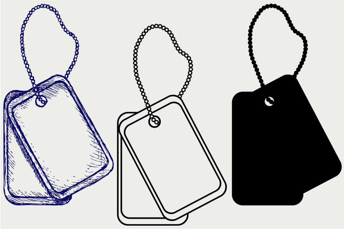Dog tags SVG, an Outline Icon by LineworkStock