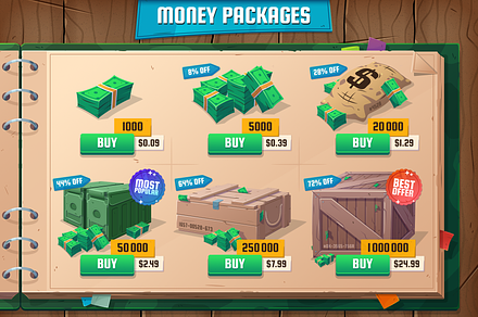 Money Packages - Crates, Boxes, Pile