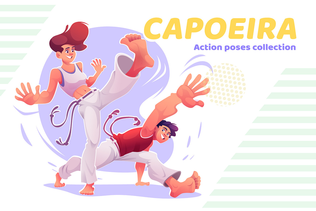 Capoeira action poses, a Person Illustration by VectorVision (Photo 14 of 14)