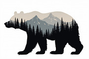 Wilderness Bear Double Exposure Set, an Illustration by musafir_fashion (Thumbnail 3 of 10)