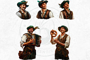 Oktoberfest Bavarian Men Clipart Set, a Seasonal Illustration by ThatsDesignArt (Thumbnail 5 of 9)