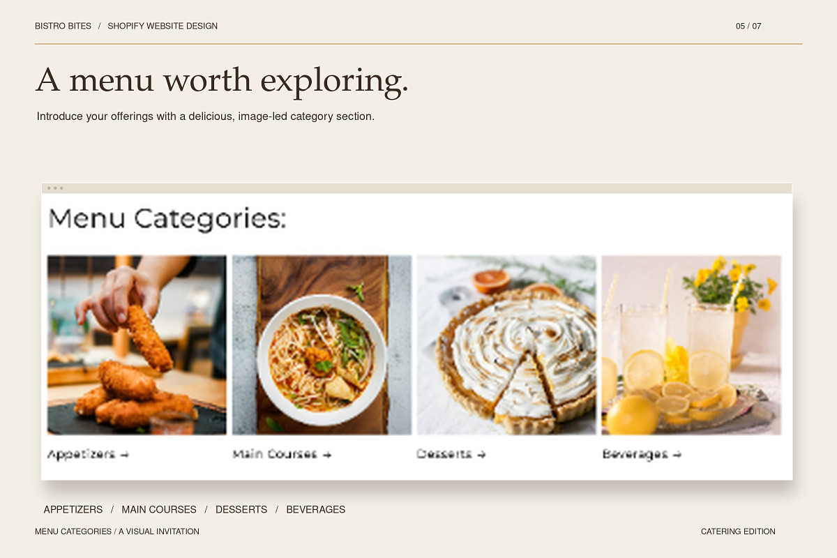 Shopify Theme for Caterings, a Shopify Template by Layl Atelier (Photo 5 of 8)