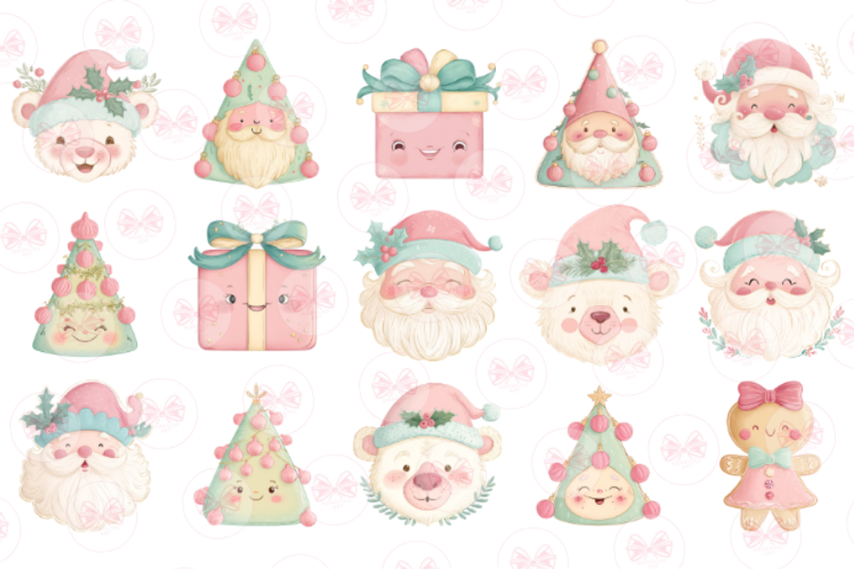 Cute Christmas Heads Clipart, a Graphic by Markicha Art (Photo 4 of 7)