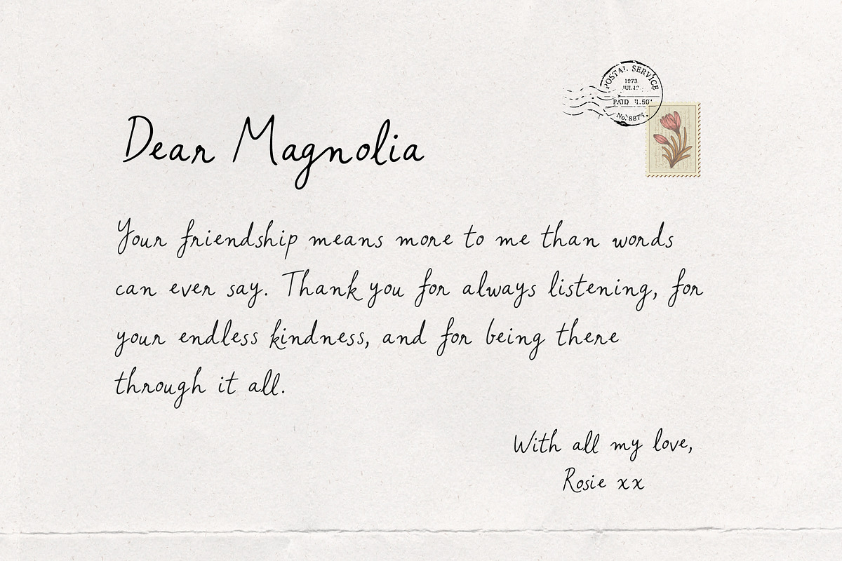 Letters from Magnolia Script Font, a Handwritten Font by Kaya Fonts (Photo 2 of 32)