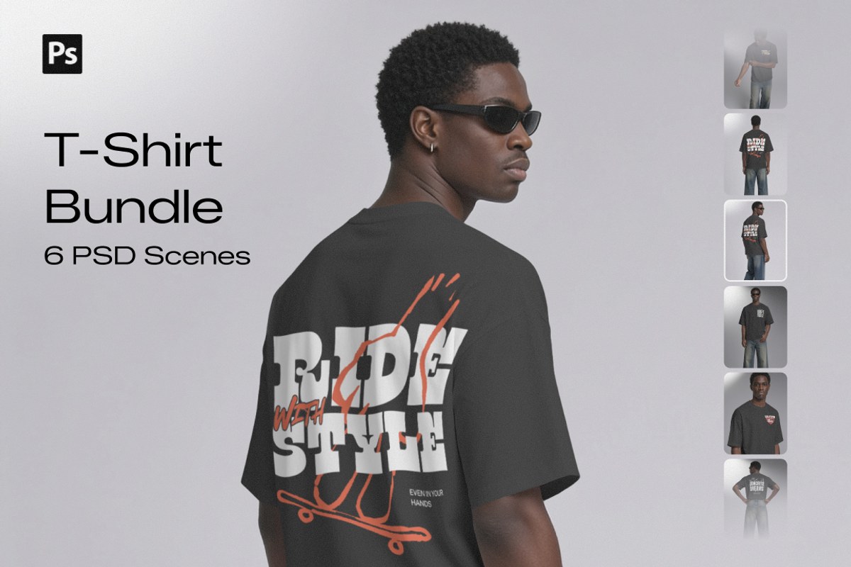 T-Shirt Mockup Bundle, a Shirt Mockup by mockeyai (Photo 1 of 8)