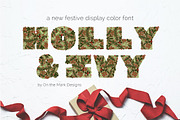 Holly & Ivy Color Display Font, a Font by On the Mark Designs (Thumbnail 1 of 6)