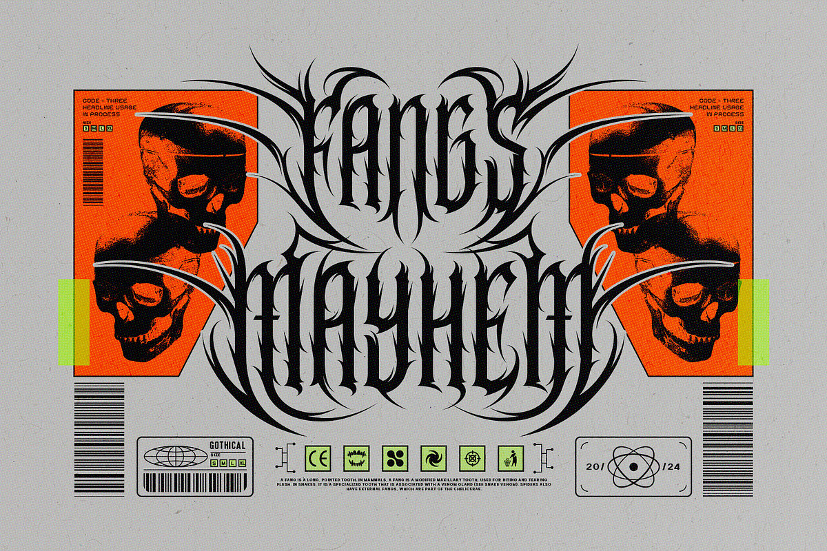 Maytorm Modern Metal Typeface, a Blackletter Font by alit design (Photo 3 of 20)