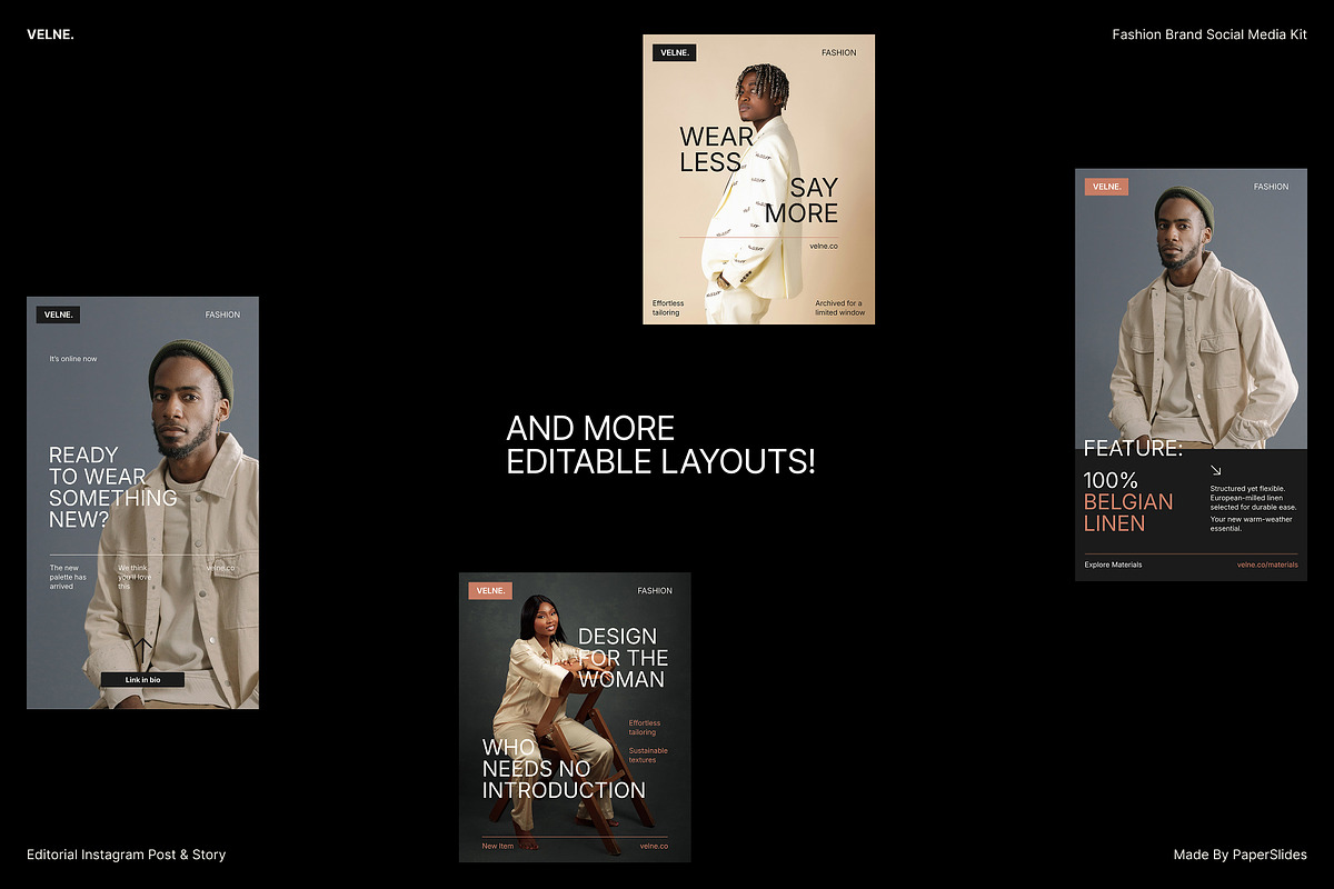 VELNE - Fashion Social Media Kit, a Social Media Template by PaperSlides (Photo 9 of 9)