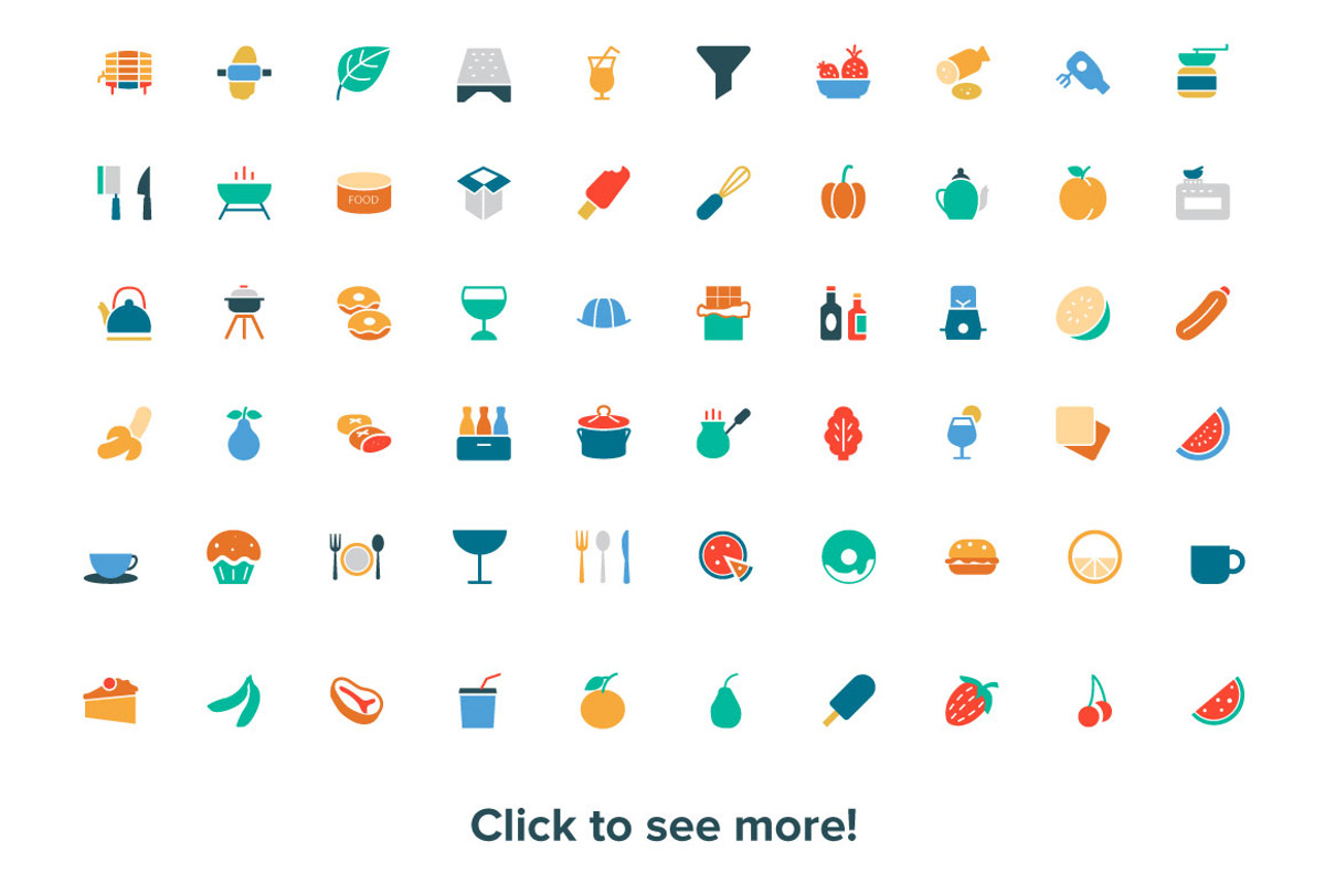 450+ Food Colored Icons, a Solid Icon by Creative Stall (Photo 5 of 5)