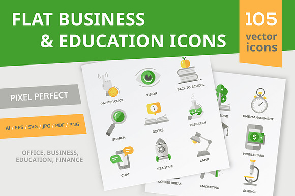 Business Education Flat Icons