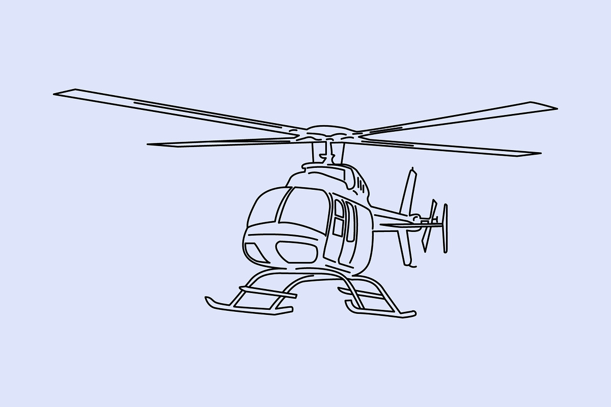 Illustration of Helicopter, a Transportation Illustration by Sumberpangan (Photo 3 of 3)