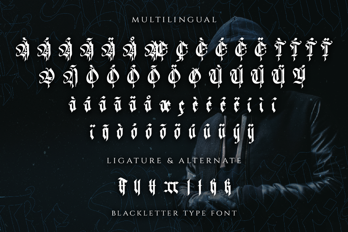The Magician - Blackletter Typeface, a Blackletter Font by Meizzaluna Design (Photo 6 of 10)