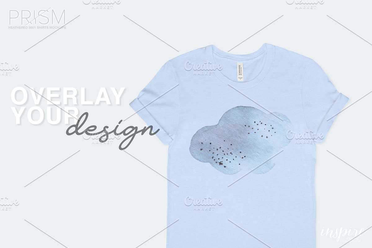 Bella Canvas 3001 Prism Heather Tees, a Shirt Mockup by Inspire Mockups (Photo 3 of 4)