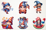 Patriotic Cute Gnome Girl Clipart, an Illustration by RobertsArt (Thumbnail 3 of 7)