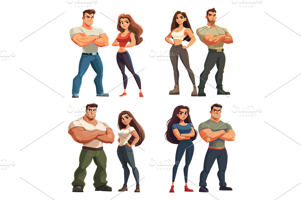 Strong couple. Powerful man and, a Person Illustration by Stock-Smart-Start