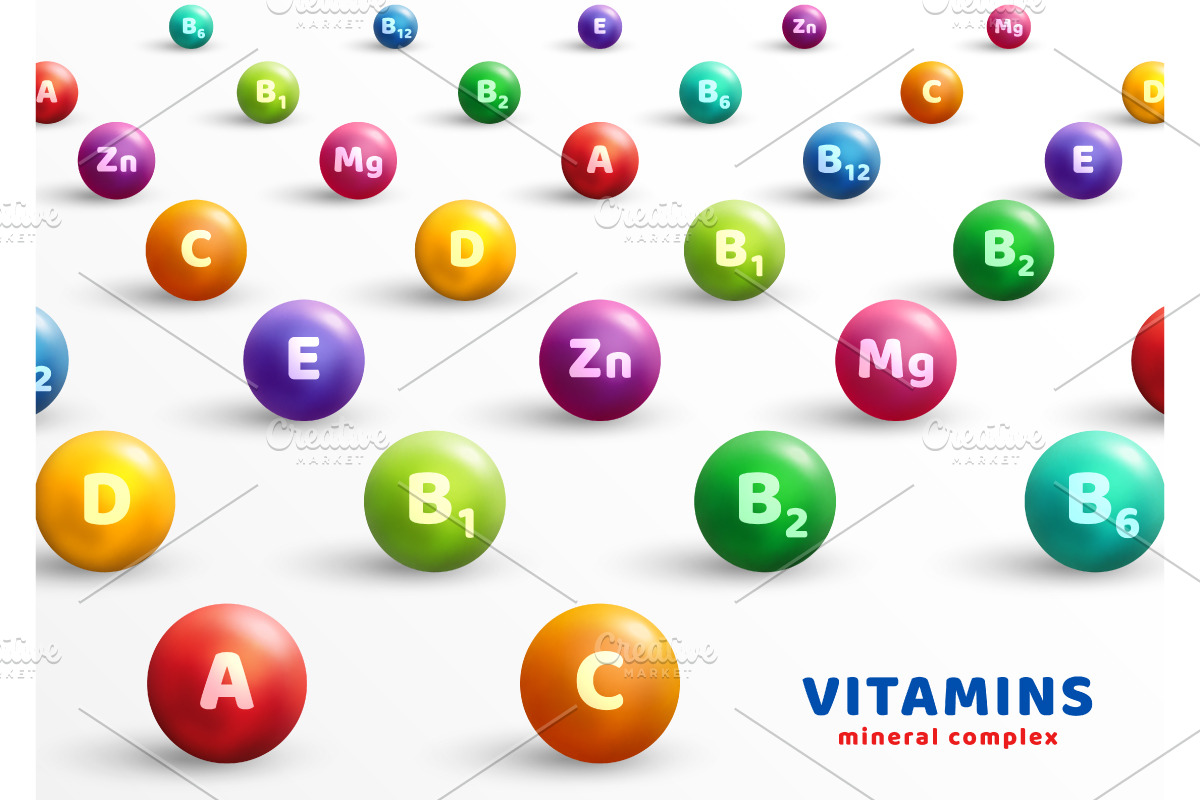 Multi Vitamin complex icon poster, a Healthcare Illustration by kotoffei