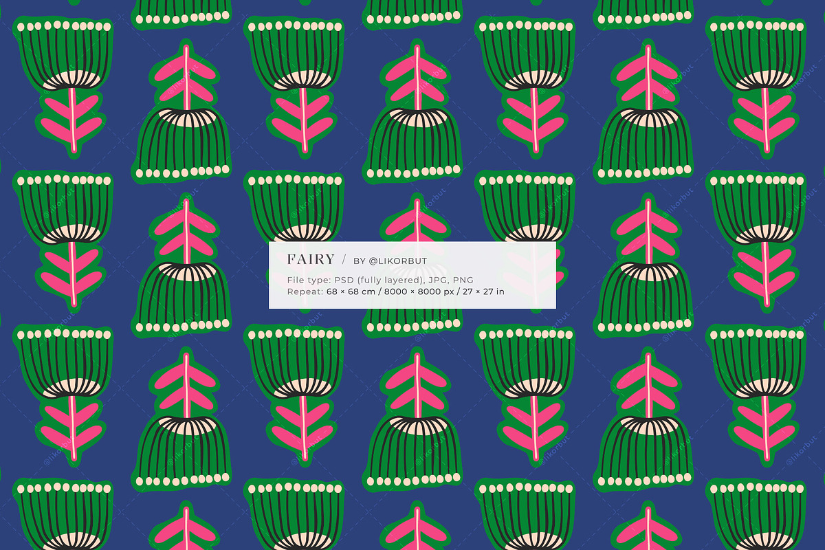 Fairy Abstract Modern Floral Pattern, a Pattern Graphic by likorbut (Photo 7 of 10)