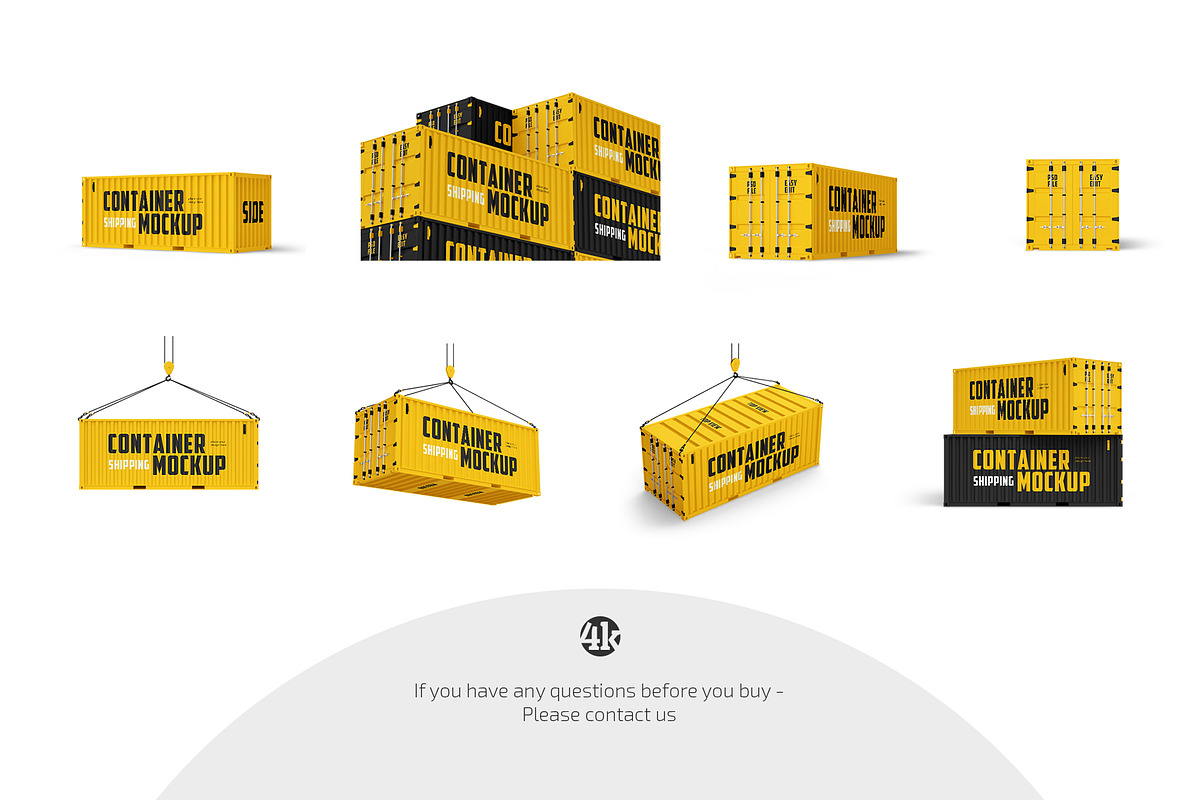 Shipping Container Mockup Set, a Cups & Container Mockup by Country4k (Photo 4 of 4)