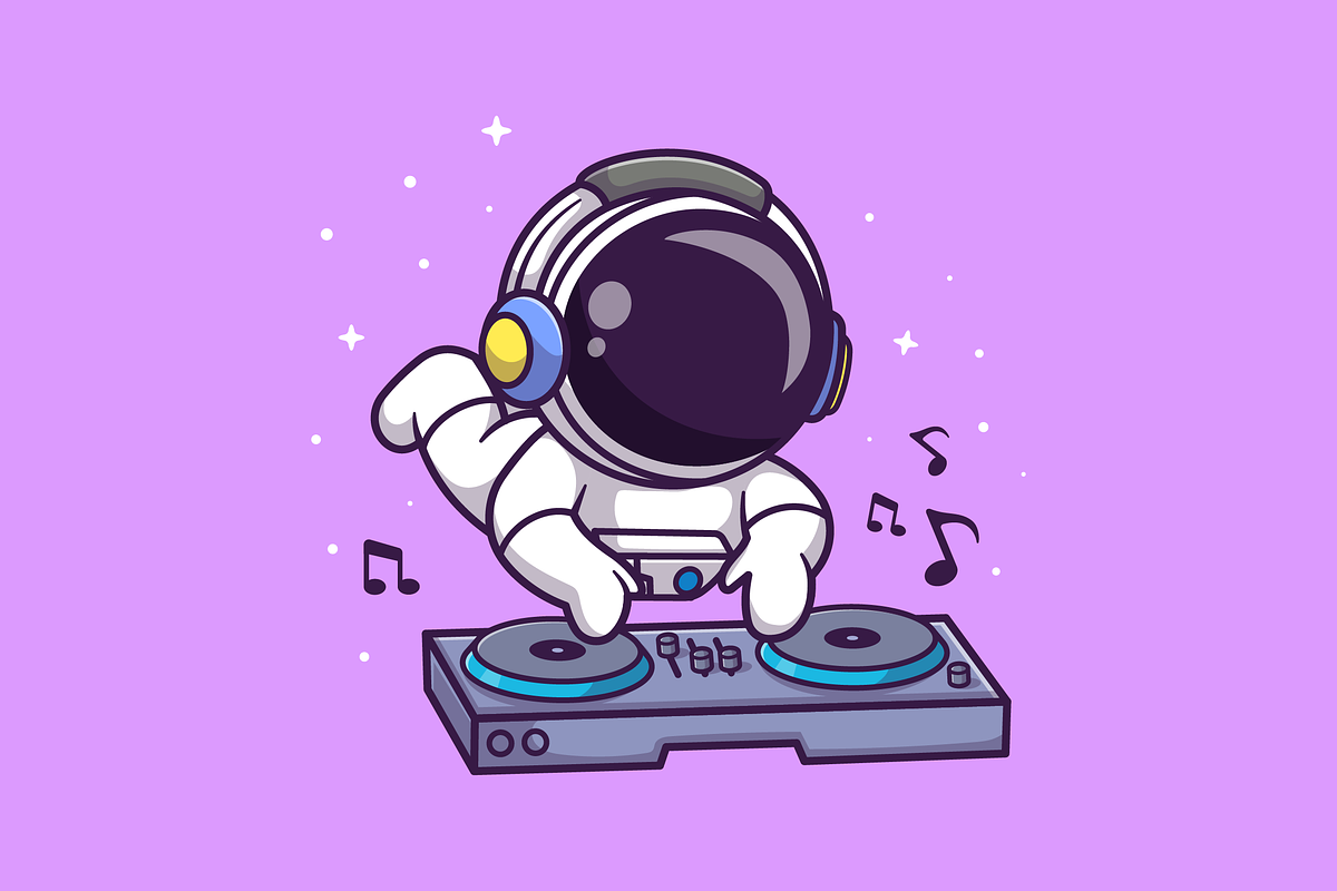 Cute Astronaut Playing Dj Electronic, a Technology Illustration by Catalyst Labs (Photo 3 of 3)